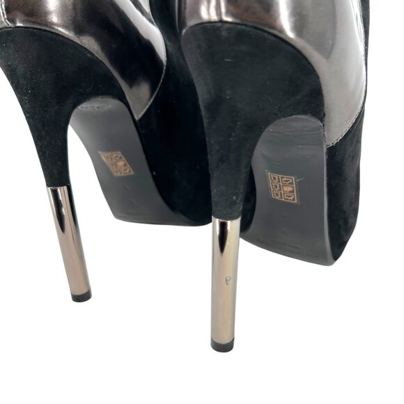 Sigerson Morrison Baladi Black Metallic Stiletto Ankle Boots Size 9 - Picture 5 of 11
